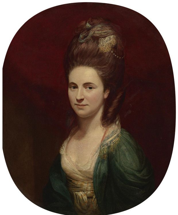 Portrait of Mrs. Hills, vintage artwork by Sir Nathaniel Dance-Holland, 12x8" (A4) Poster
