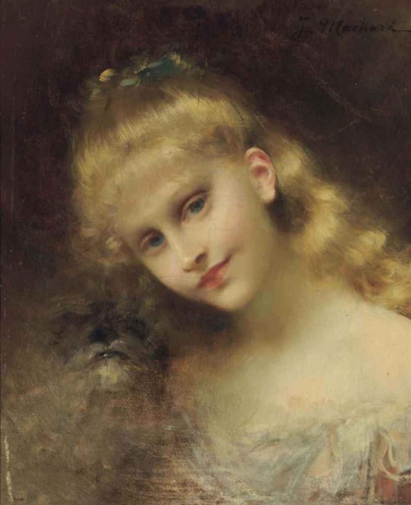 Une belle, vintage artwork by Jules Louis Machard, 12x8" (A4) Poster