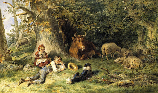 The Repose, vintage artwork by Felix Octavius Carr Darley, A3 (16x12") Poster Print