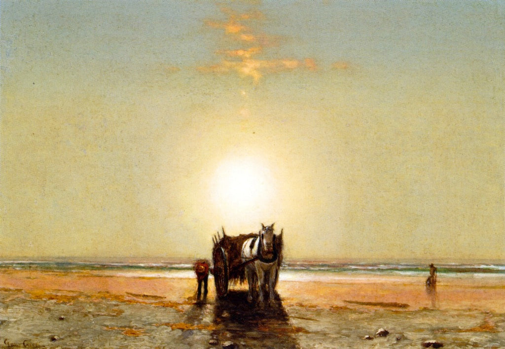 Gathering Seaweed, vintage artwork by George Curtis, A3 (16x12") Poster Print