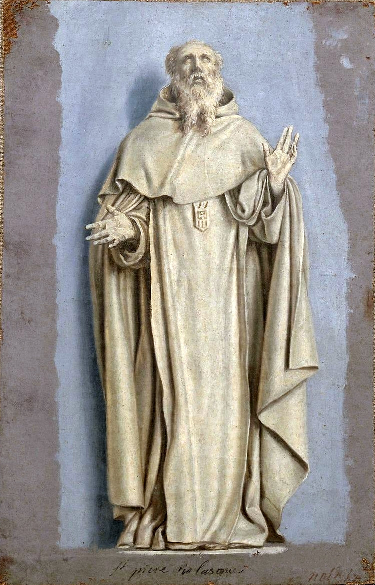 Christian Figures, St Peter Standing, vintage artwork by Laurent de La Hyre, 12x8" (A4) Poster