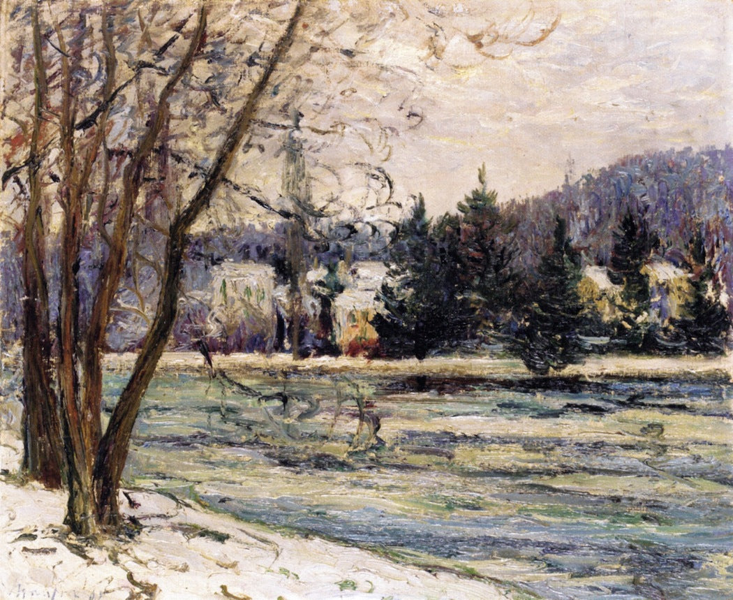 The Icy Pond, Avray by Maxime Maufra,A3(16x12")Poster