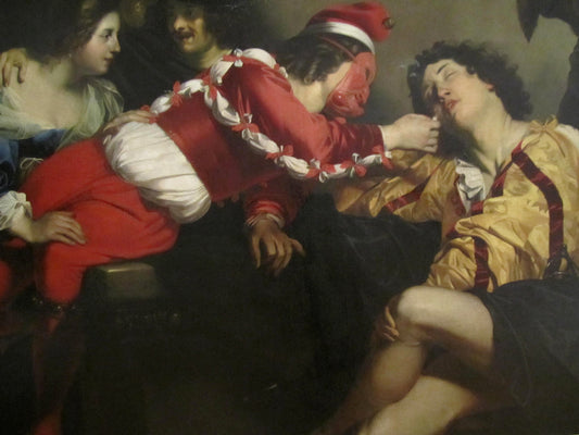 Carnival scene, vintage artwork by Nicolas Regnier, 12x8" (A4) Poster