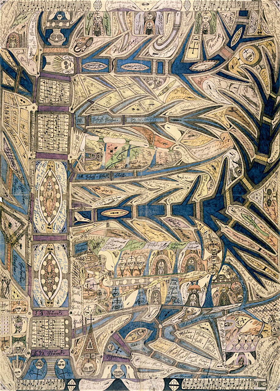 Rhoda's, Spain, vintage artwork by Adolf Wölfli, 12x8" (A4) Poster
