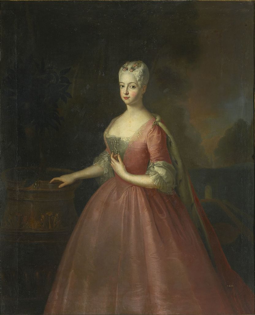 Portrait of Princess Friederike Luise of Prussia, vintage artwork by Antoine Pesne, 12x8" (A4) Poster