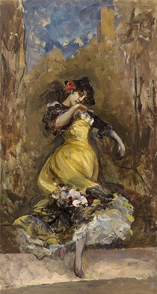 A Spanish Dancer, vintage artwork by Pavel Svedomsky, 12x8" (A4) Poster