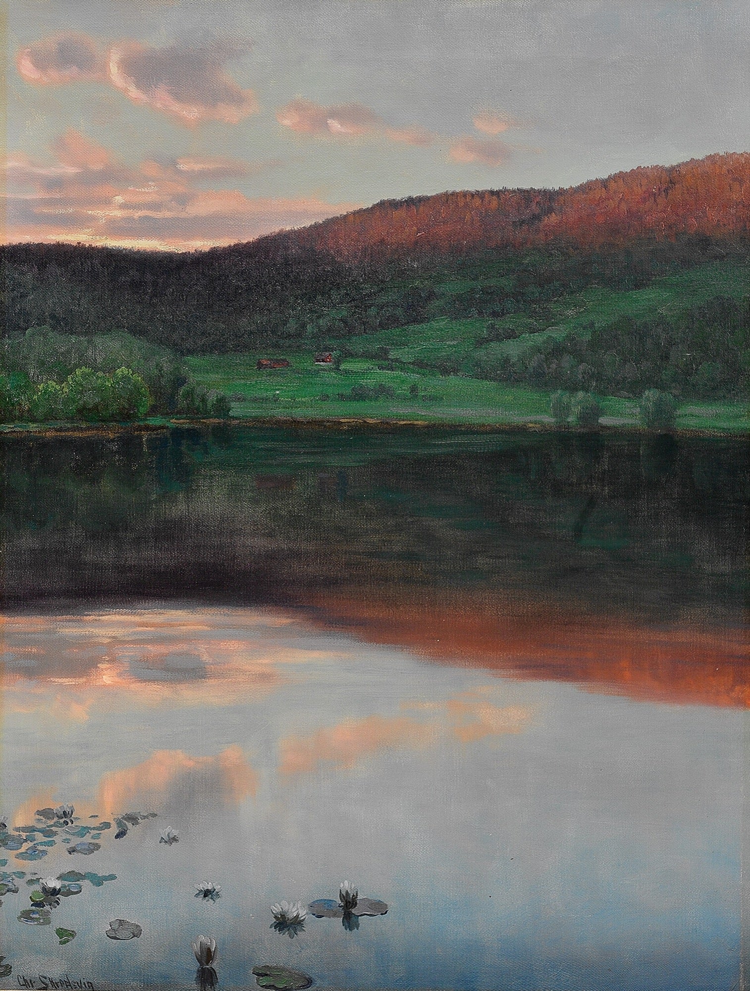 Evening Landscape in Eggedal by Christian Skredsvig,A3(16x12")Poster