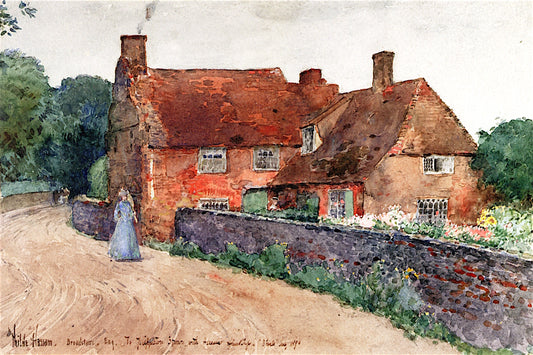 Broadstairs Cottage, vintage artwork by Childe Hassam, 12x8" (A4) Poster