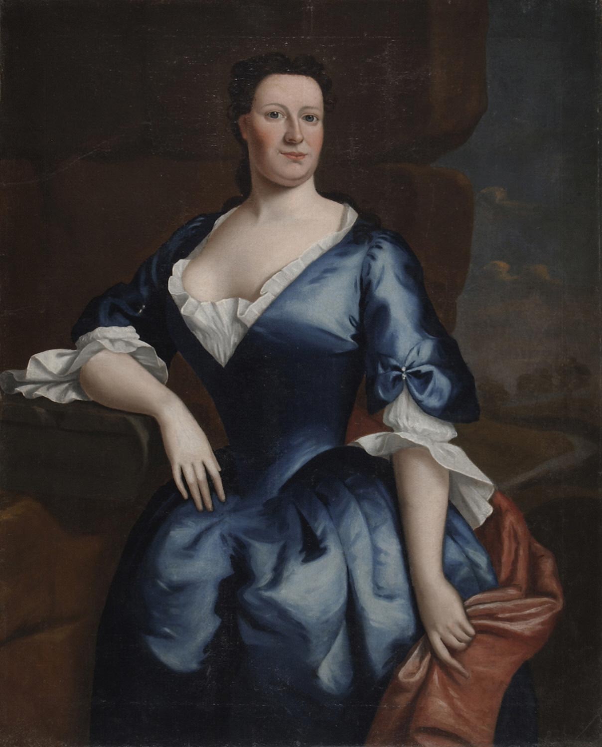 Portrait of Mrs. Tench Francis, vintage artwork by Robert Feke, 12x8" (A4) Poster