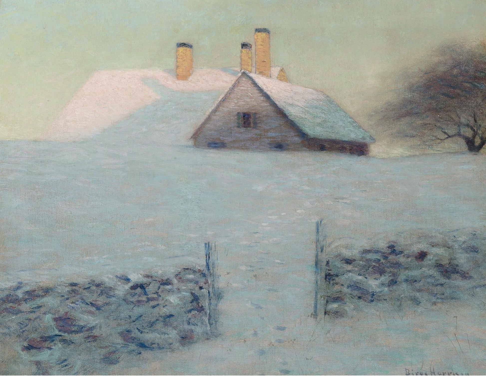 Snowy Day by Lowell Birge Harrison,A3(16x12")Poster