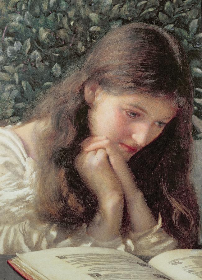 Idle Tears, vintage artwork by Edward Robert Hughes, 12x8" (A4) Poster