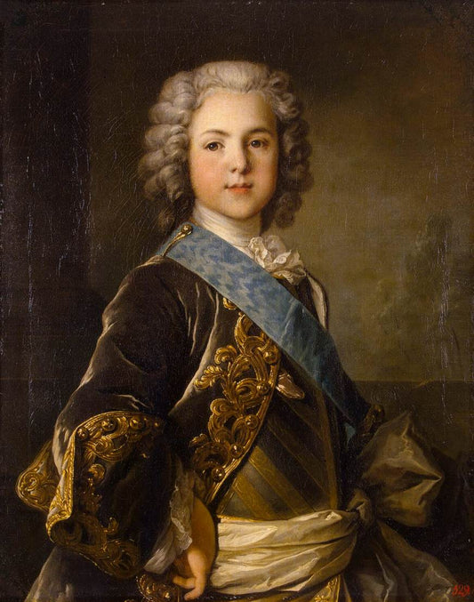 Portrait of Louis, Grand Dauphin of France, vintage artwork by Louis Tocque, 12x8" (A4) Poster