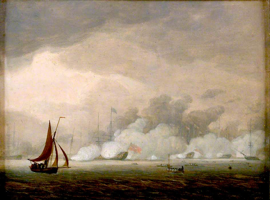 Royal Visit to the Fleet at Spithead, 26 June 1794, vintage artwork by Robert Cleveley, 12x8" (A4) Poster