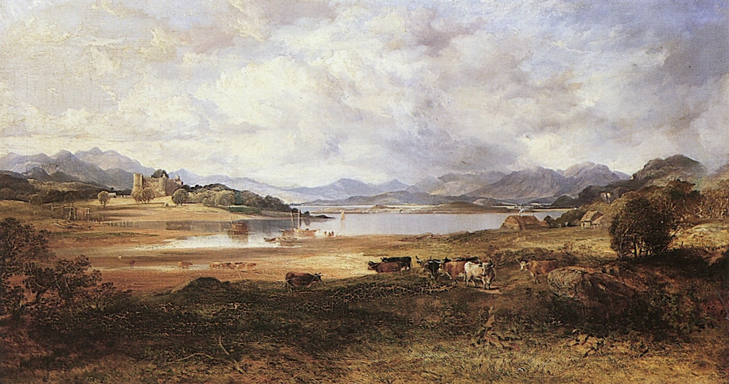 Dunstaffnage Castle, vintage artwork by Horatio McCulloch, A3 (16x12") Poster Print