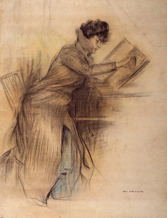 L'Avenç. Original per a cartell, vintage artwork by Ramon Casas y Carbó, 12x8" (A4) Poster