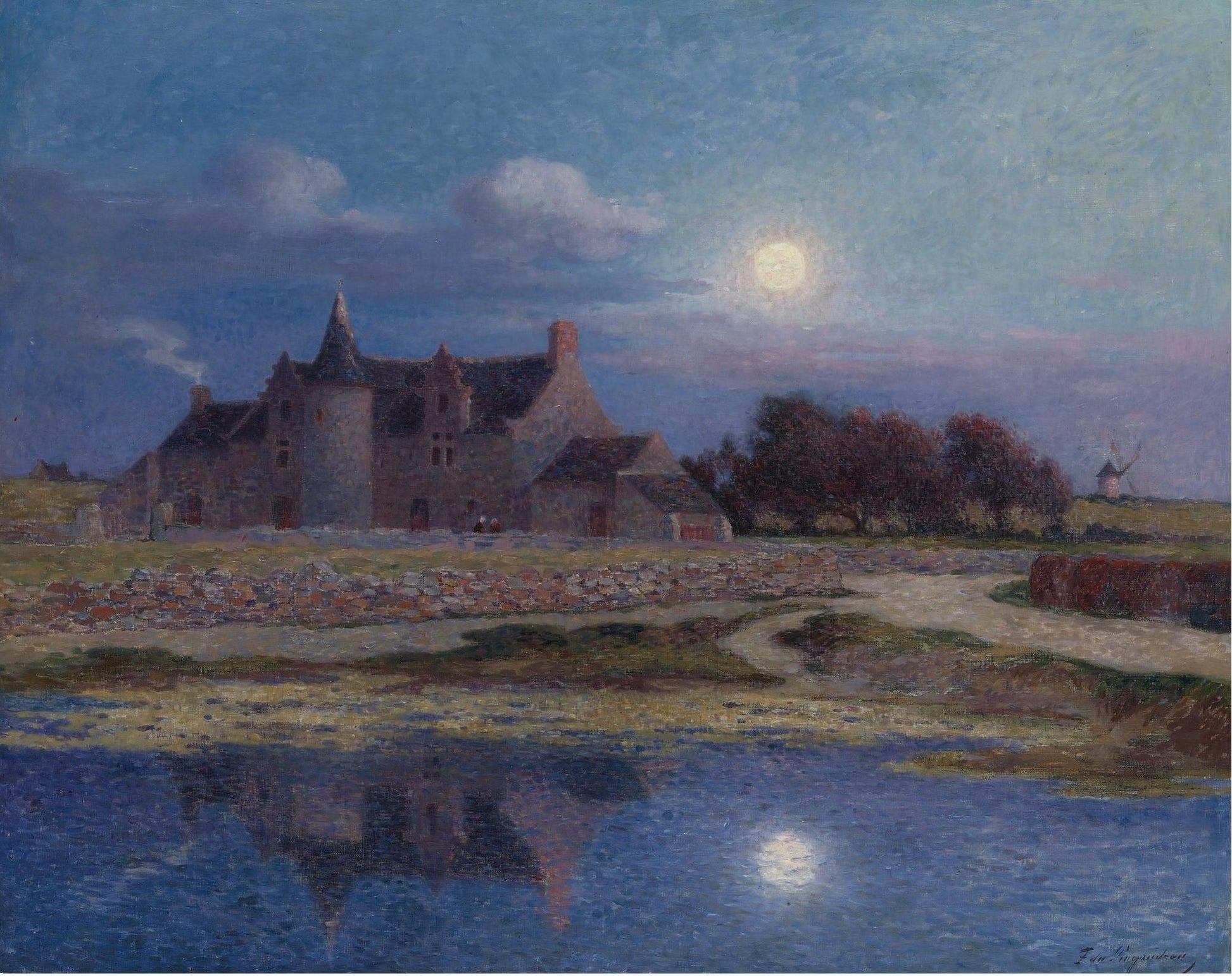 Kervaudu under the Clear Moon by Ferdinand du Puigaudeau,A3(16x12")Poster