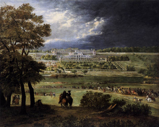 The New Château at Saint-Germain-en-Laye, vintage artwork by Adam Frans van der Meulen, 12x8" (A4) Poster