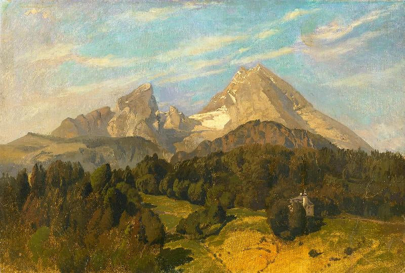 The Watzmann, vintage artwork by Adolf Heinrich Lier, 12x8" (A4) Poster