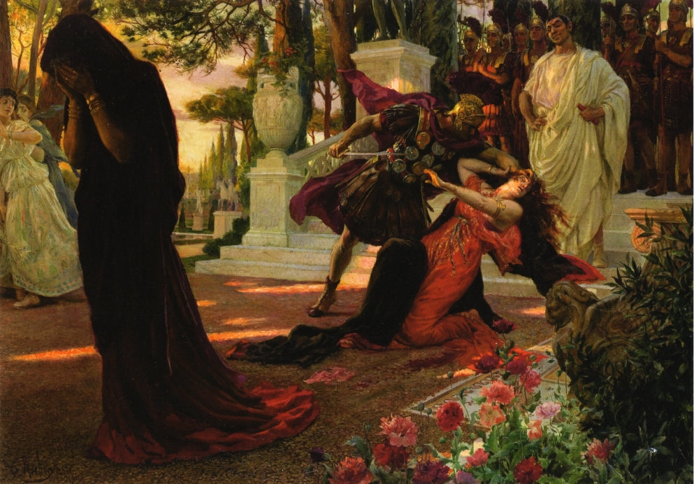 The Death of Messalina, vintage artwork by Georges Antoine Rochegrosse, 12x8" (A4) Poster