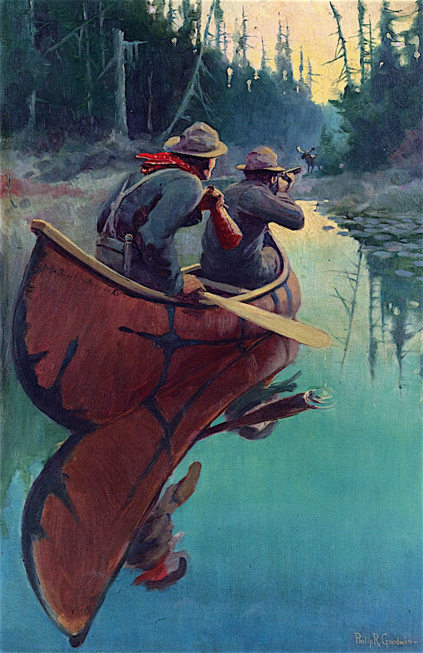 Hunters in a Canoe by Philip R. Goodwin,16x12(A3) Poster