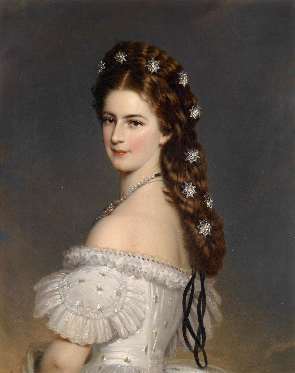Empress Elisabeth of Austria, vintage artwork by Joseph Karl Stieler, 12x8" (A4) Poster