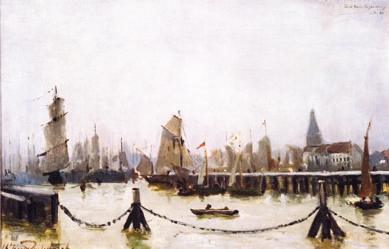 Boats in the Harbour by Theo van Rysselberghe,A3(16x12")Poster