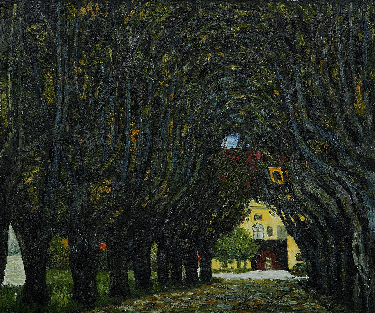 Avenue in Schloss Kammer Park, vintage artwork by Gustav Klimt, 12x8" (A4) Poster