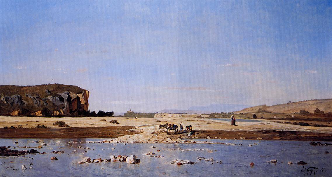 Scene on the Durance, vintage artwork by Paul-Camille Guigou, 12x8" (A4) Poster