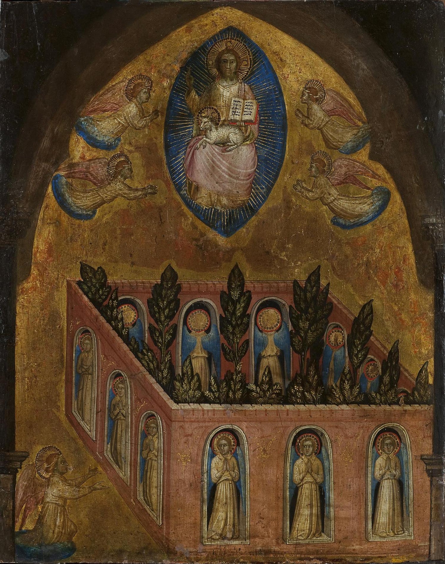 Heavenly Jerusalem, vintage artwork by Jacobello Alberegno, 12x8" (A4) Poster