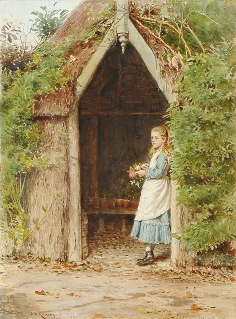 Daydreaming, vintage artwork by George Goodwin Kilburne, 12x8" (A4) Poster