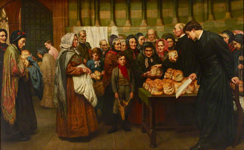 For the Bread of the Needy is Their Life, vintage artwork by Valentine Cameron Prinsep, 12x8" (A4) Poster