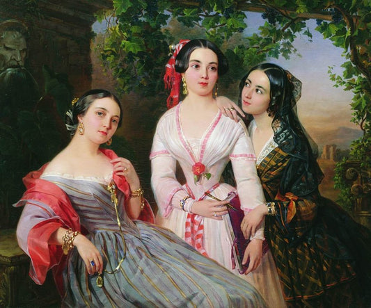 Three Sisters, vintage artwork by Pimen Orlov, A3 (16x12") Poster Print