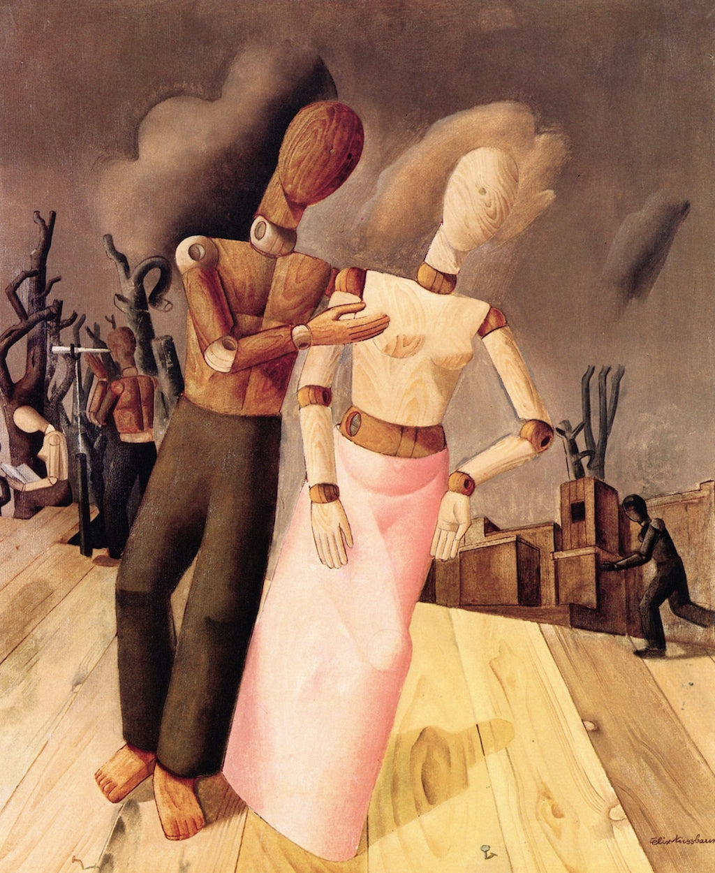 Manikins, vintage artwork by Felix Nussbaum, 12x8" (A4) Poster