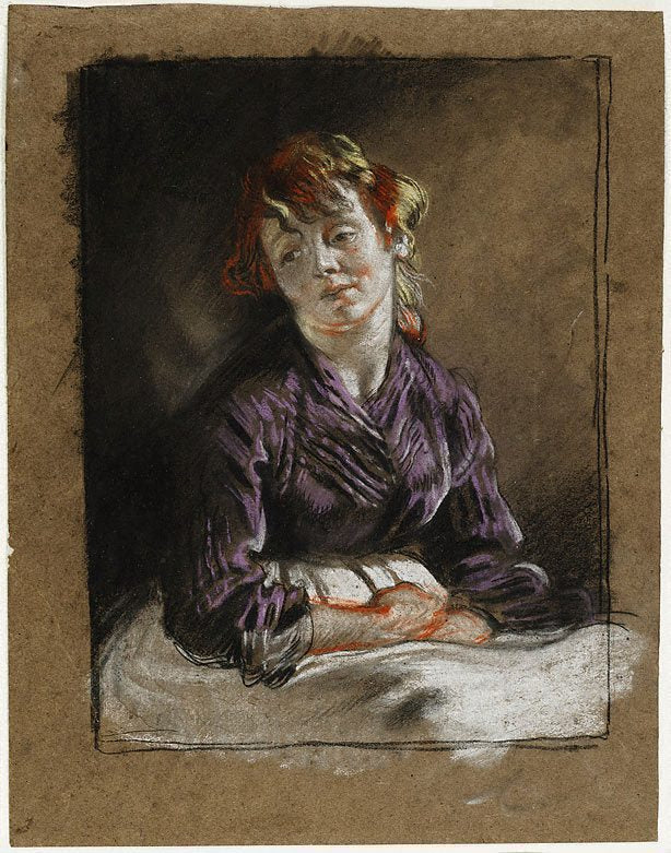 Bust of a young woman, vintage artwork by Sir William Orpen, R.A., R.H.A., 12x8" (A4) Poster