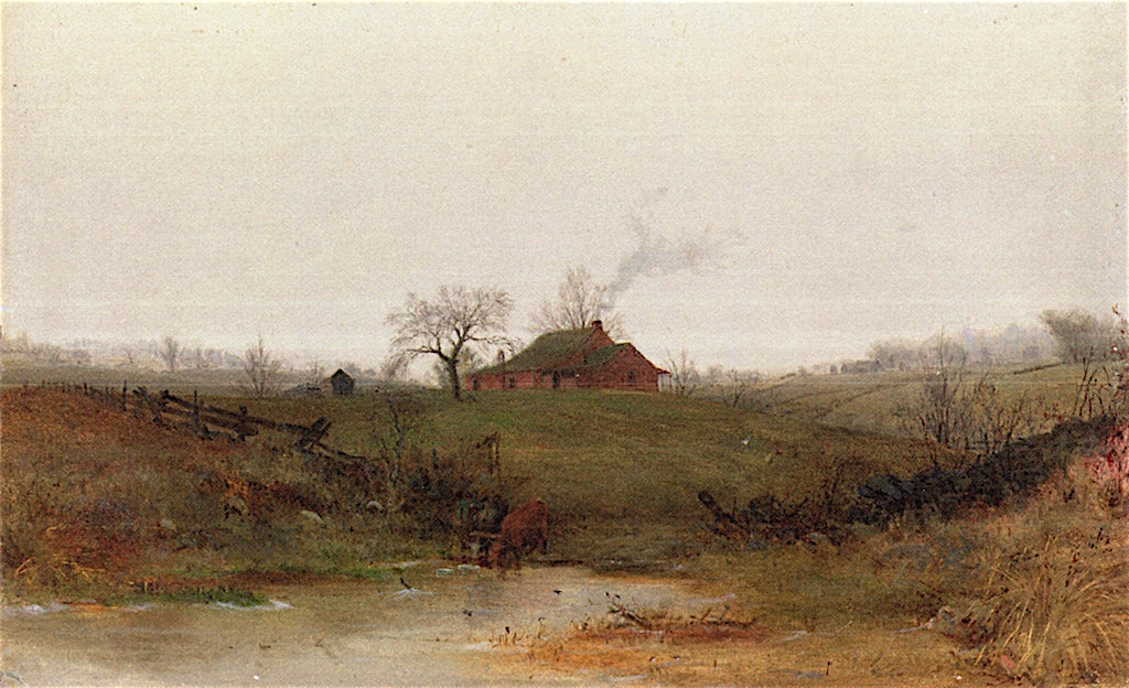 Coming Snow, vintage artwork by Jervis McEntee, 12x8" (A4) Poster