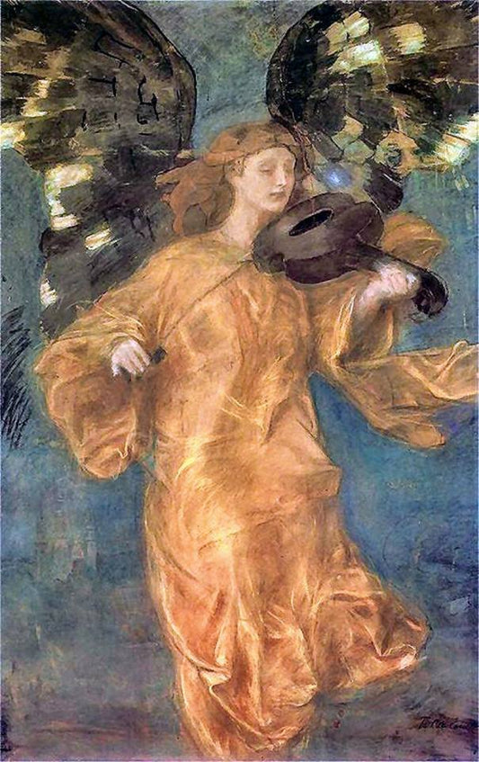 Golden Angel, vintage artwork by Theodor Axentowicz, 12x8" (A4) Poster