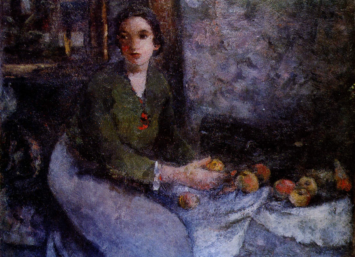 Woman by  the Table, vintage artwork by Alexander Shevchenko, 12x8" (A4) Poster