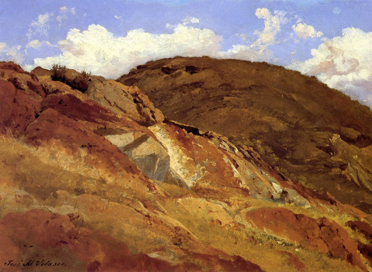 Pórfidos del cerro de los Gachupines, vintage artwork by Jose María Velasco, 12x8" (A4) Poster
