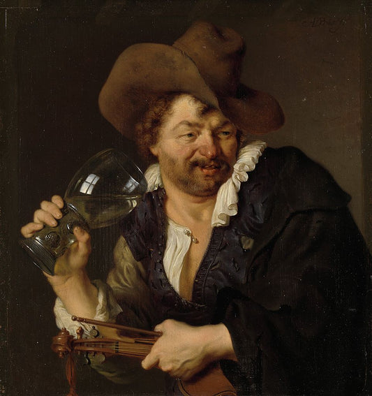 A Jolly Musician, vintage artwork by Ary de Vois, 12x8" (A4) Poster