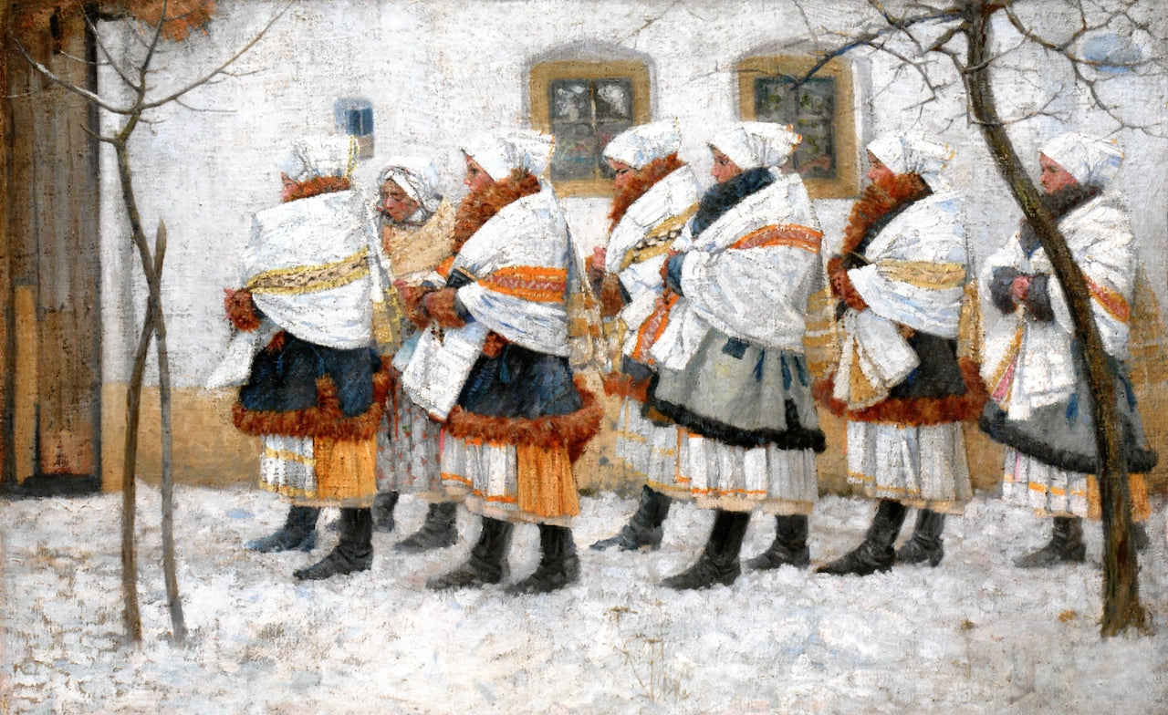 e Church Goers from Velka in Festive Costumes by Josza Uprka,A3(16x12")Poster
