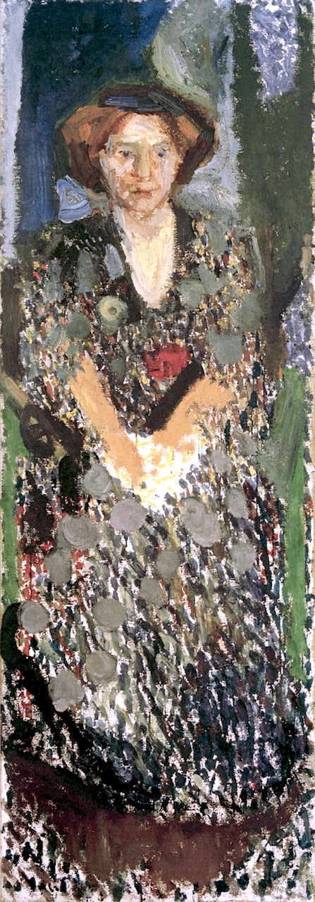 Portrait of Mathilde Schönberg in the Studio, vintage artwork by Richard Gerstl, 12x8" (A4) Poster