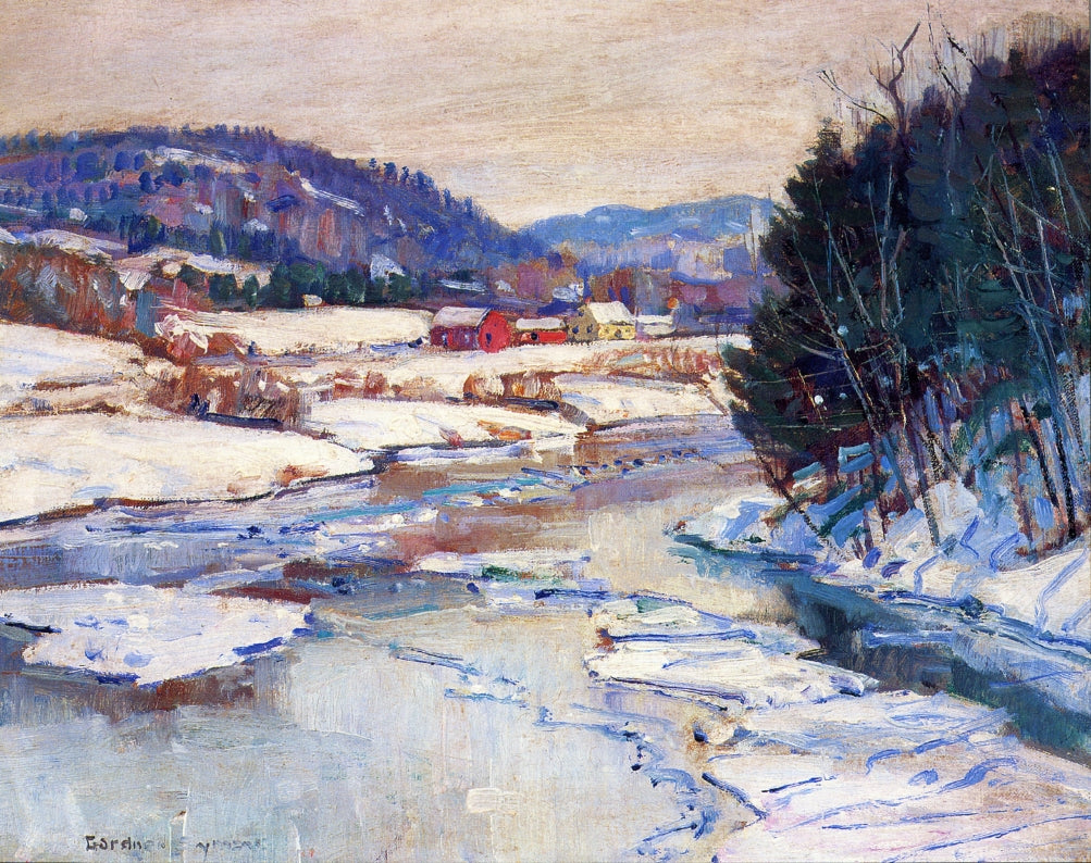 River in Winter by George Gardner Symons,A3(16x12")Poster