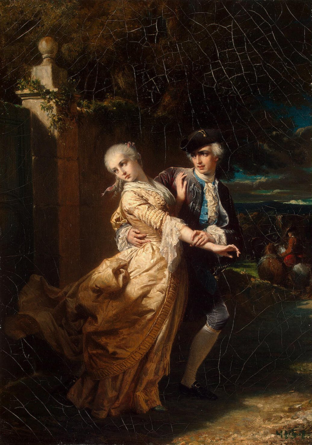 Lovelace's Kidnaping Of Clarissa Harlowe, vintage artwork by Edouard Louis Dubufe, A3 (16x12") Poster Print