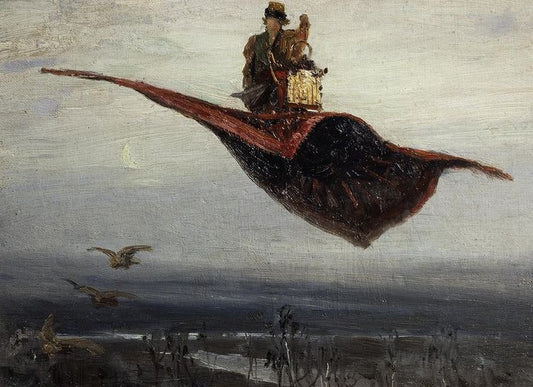 A Flying Carpet, vintage artwork by Viktor Mikhaylovich Vasnetsov, 12x8" (A4) Poster