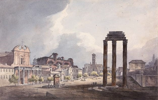 The Campo Vaccino, vintage artwork by John Warwick Smith, 12x8" (A4) Poster