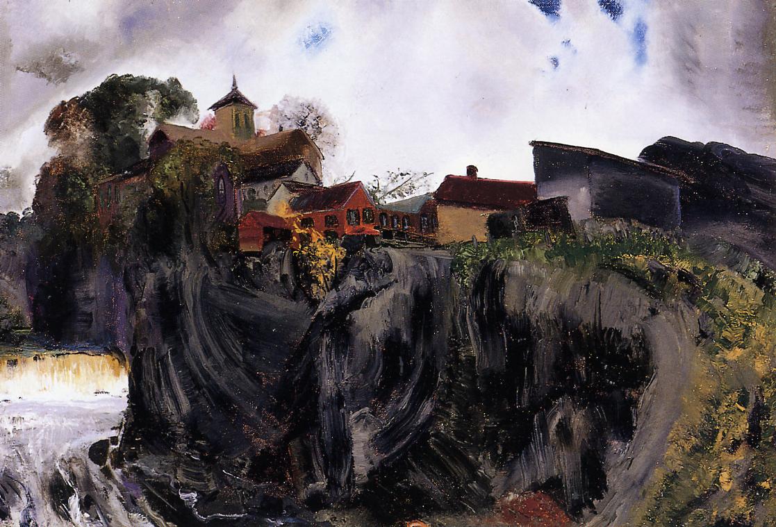 Cliffs at Eddyville, vintage artwork by George Wesley Bellows, 12x8" (A4) Poster