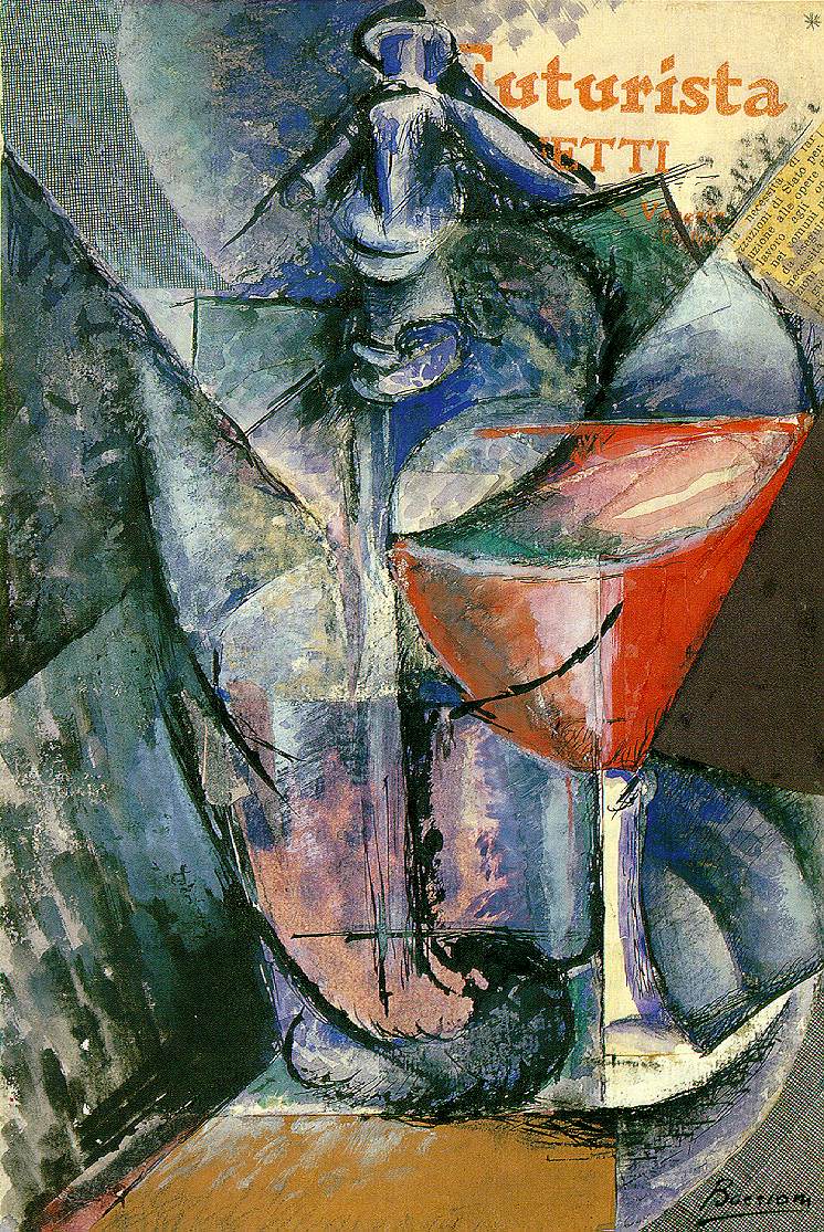 Still Life with Glass and Siphon by Umberto Boccioni,16x12(A3) Poster