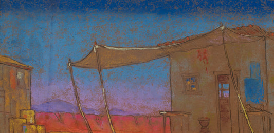 Scene Design for One Act Play by  William Vaughn Moody, vintage artwork by William Penhallow Henderson, 12x8" (A4) Poster