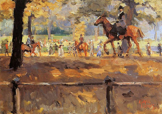 Hyde Park Rotten Row, vintage artwork by Isaac Israels, 12x8" (A4) Poster