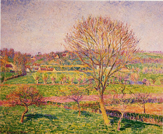 Big Walnut Tree at Eragny, vintage artwork by Camille Pissarro, 12x8" (A4) Poster